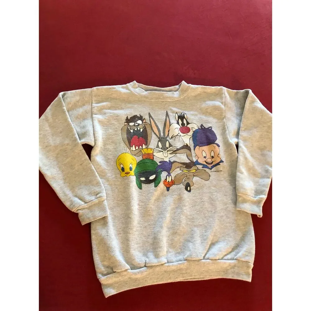 Warner Bros Looney Tunes Tultex kids pullover vintage graphic sweater Size M